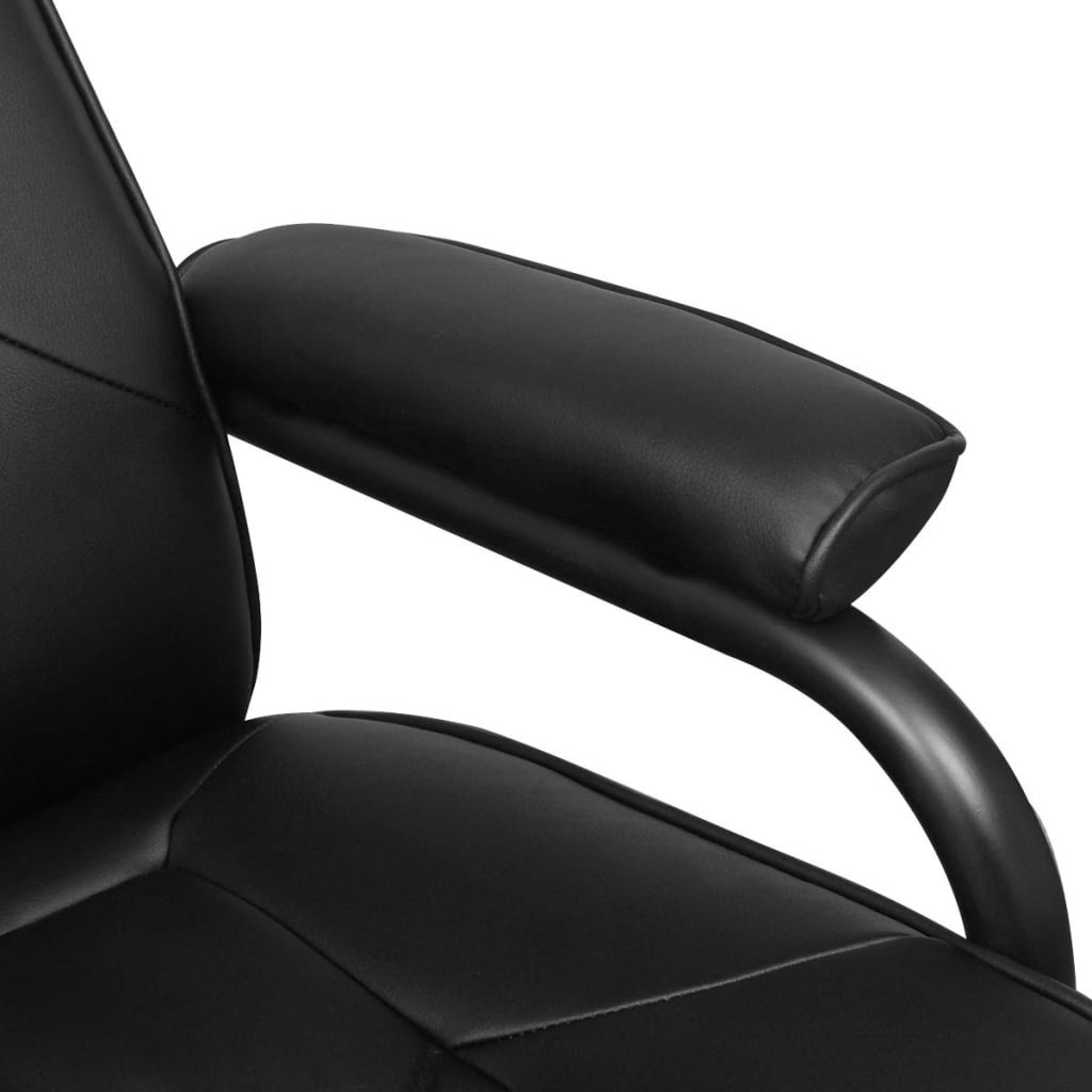 Maison Exclusive - Fauteuil TV avec repose-pied Noir Similicuir - 6