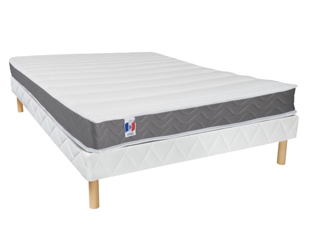 Zestaw stelaż i materac piankowy HD z pamięcią kształtu i oddychającą tkaniną 3D HEAVEN marki Ysmée – 160 ×&amp;nbsp;200 cm