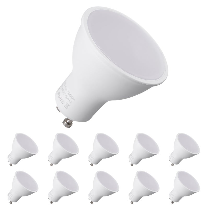 Ampoule LED GU10 6 W, remplacement d'ampoule halogène 60 W, blanc chaud — free download
