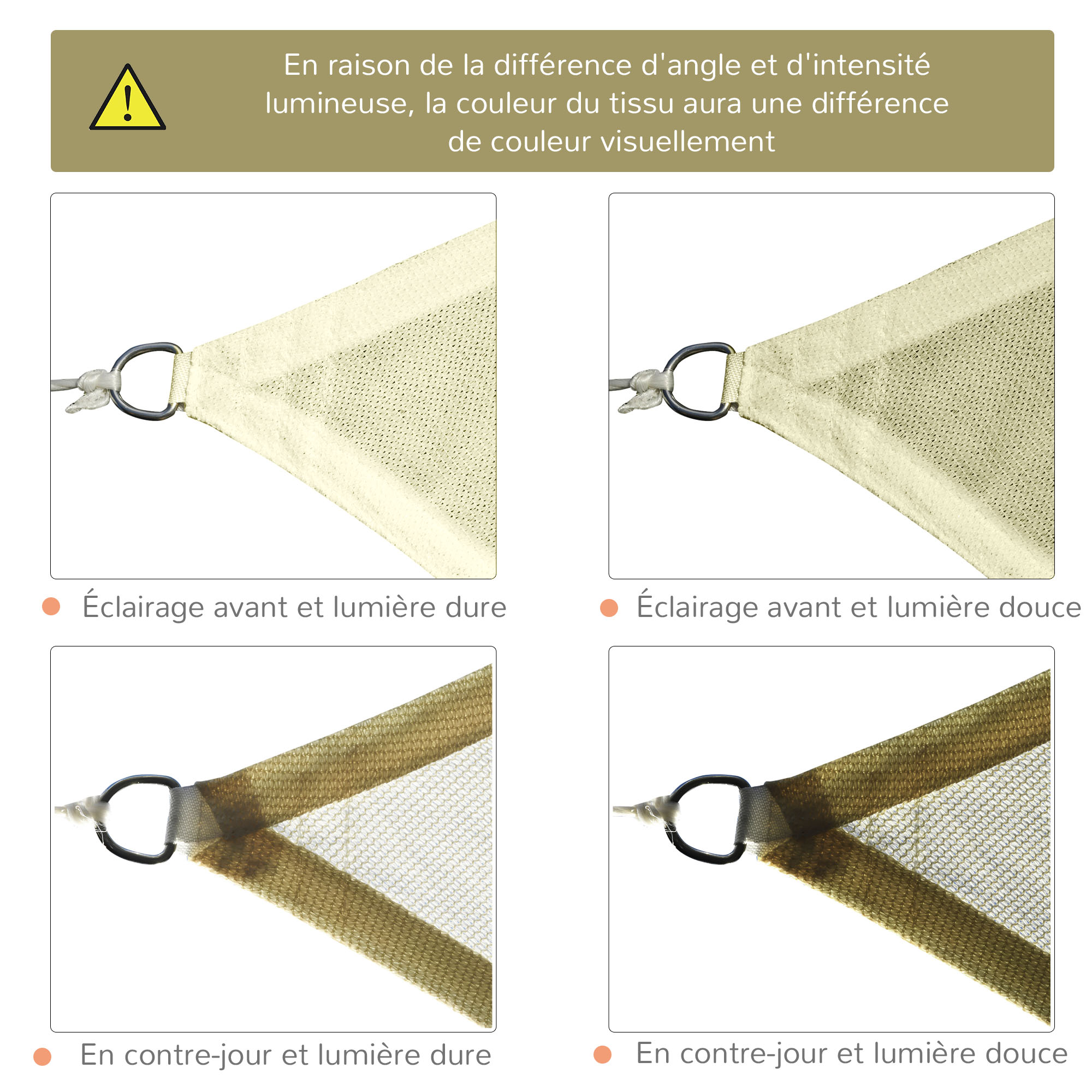 voile d'ombrage HDPE Outsunny - 6
