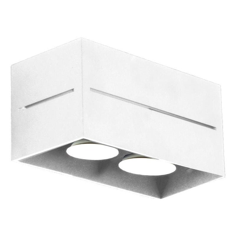 Reflektor sufitowy spot natynkowy Quado prostokątny biały 2xGU10x40W wym: 20 x 20 cm metal Lampex