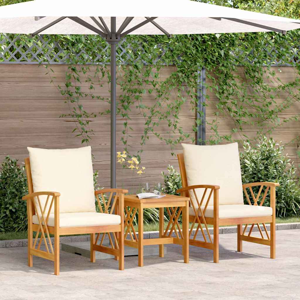 Zestaw Sof na Ogród 3 pcs Olej Naturalny Lite Drewno Akacji vidaXL