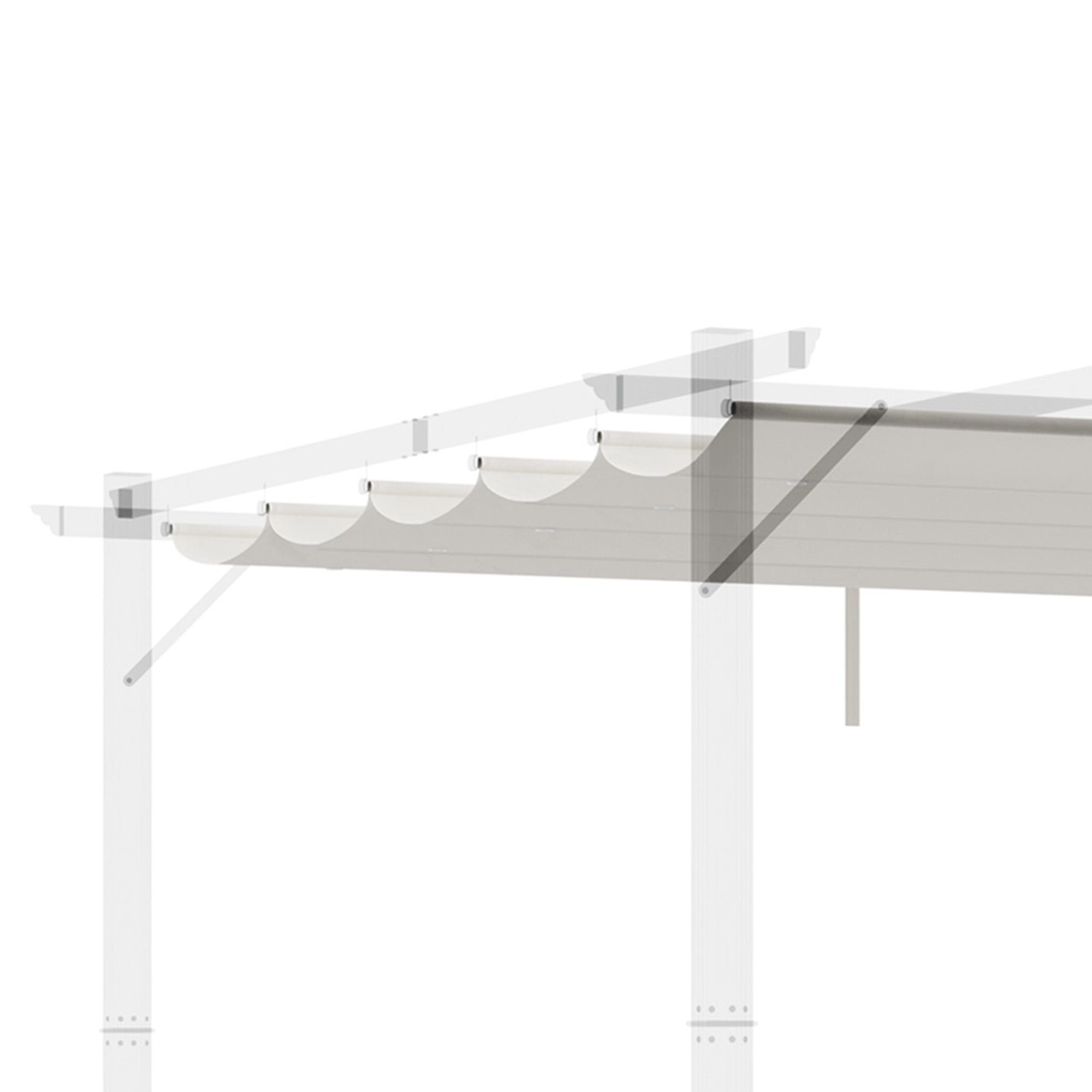 Cubierta para Pérgola Outsunny Tela Poliéster Crema 250x255x6 cm - 5