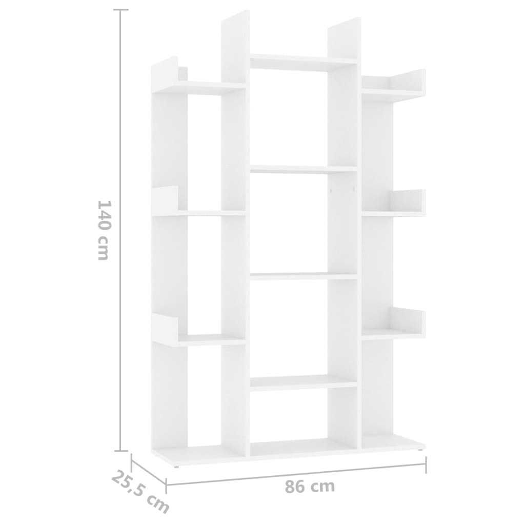 vidaXL Estante 86x25,5x140 cm contraplacado branco - 6