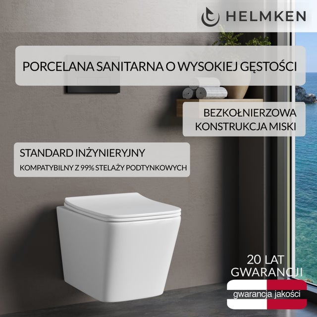 Miska wc wisząca z deską wolnoopadającą duroplast Helmken 35120001 (Biała)