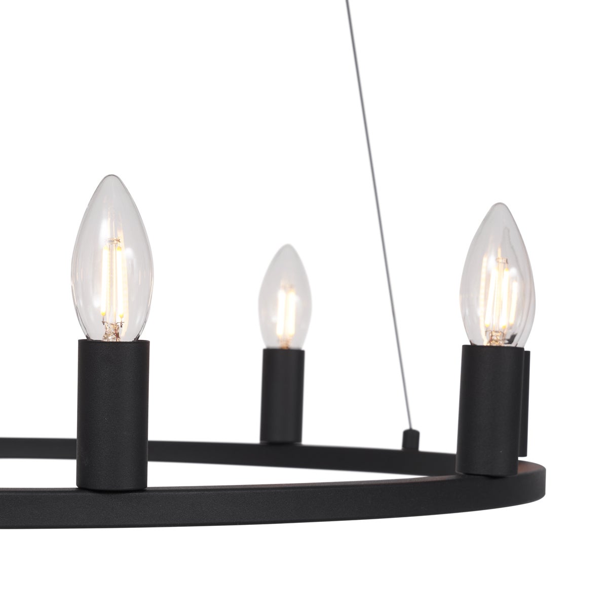 Industrialna lampa wisząca czarna 9-punktowa - Knight