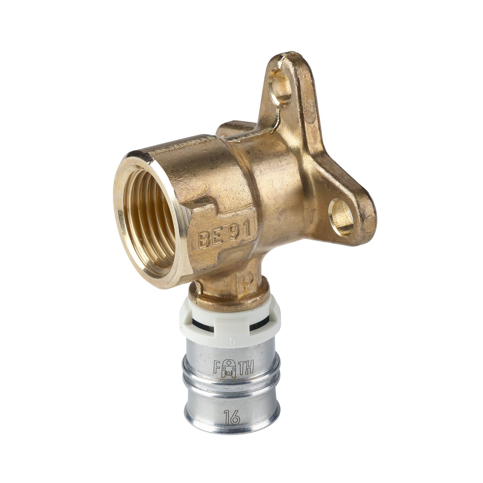 Cot sertizare cu prindere pe perete din alama, 26 x 3/4” - 35 mm FRANKISCHE - ALPEX-DUO