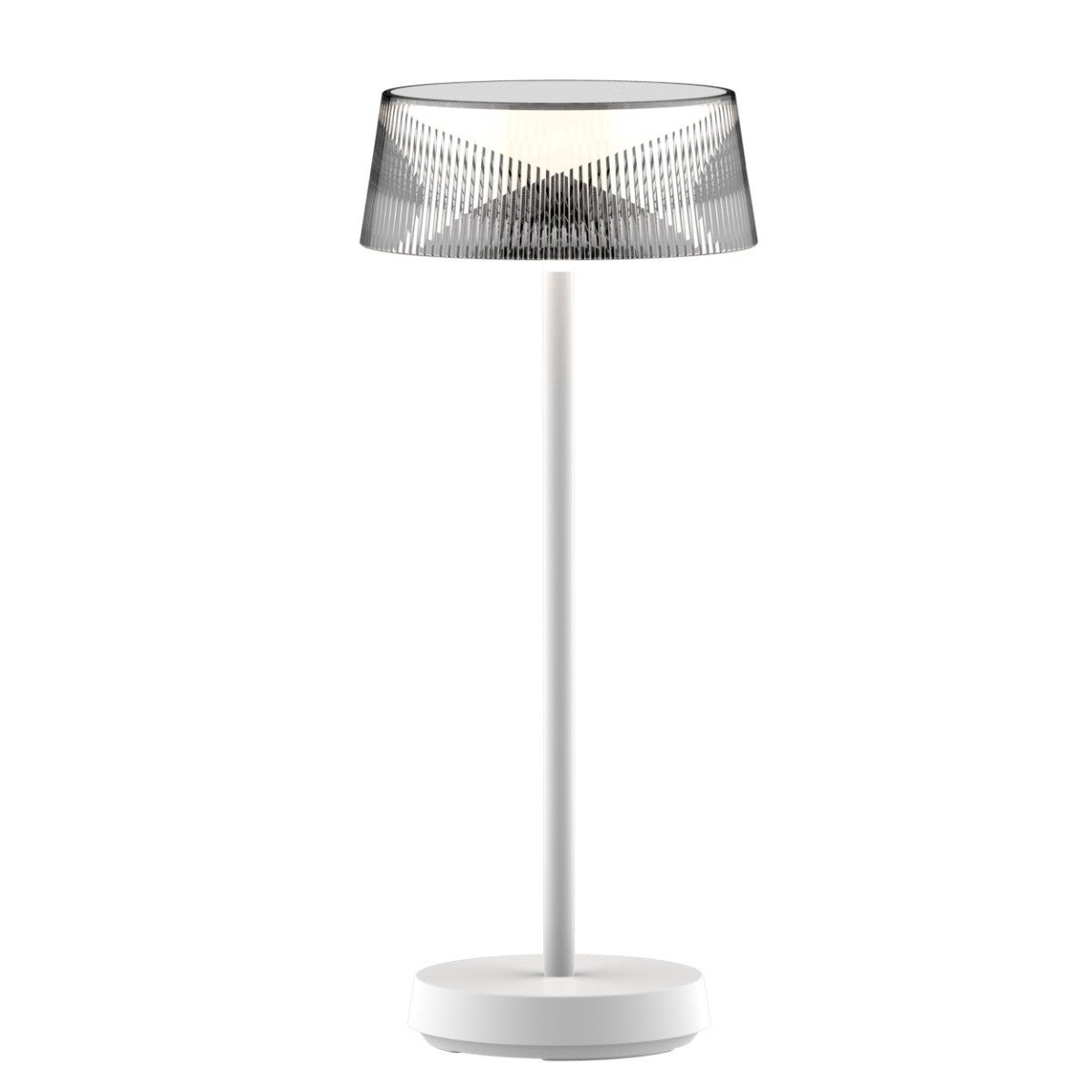 Lampa stołowa zewnętrzna na taras biała LED 3.4W ciepła barwa ozdobny klosz akumulator USB-C IP44 CASABLANCA Polux