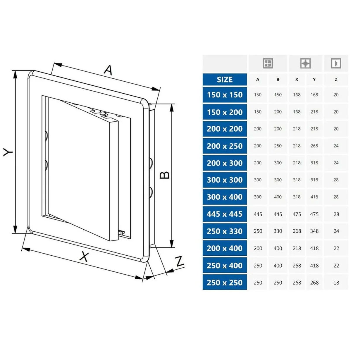 Trappe D'accès Panneau D'inspection Mural Durable Plastique Blanc Abs 200x250mm - 4
