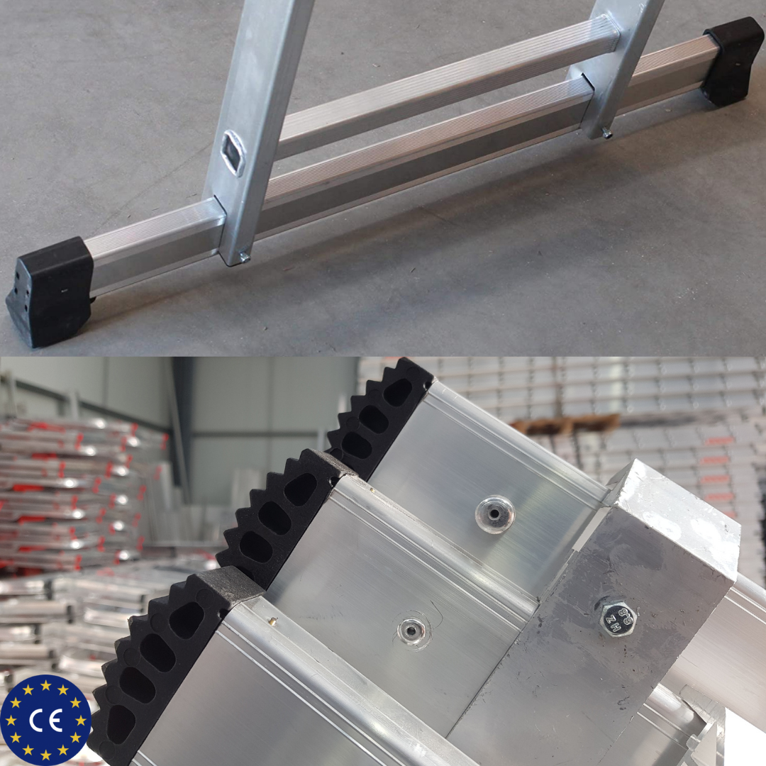 Escalera profesional triple, Certificación EN-131 -3 Tramos de 2 metros x 7 Peldaños - 4