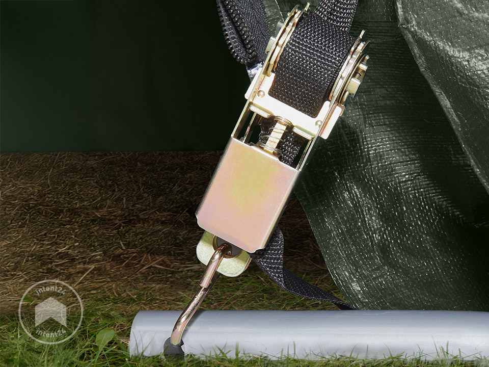 TOOLPORT Abri/Tente Garage Premium 3,3x6,2 m pour Voiture et Bateau - Toile PE 600 N imperméable vert - 8