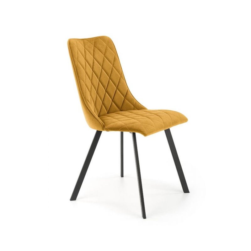 Krzesło tapicerowane K450 VELVET musztardowe