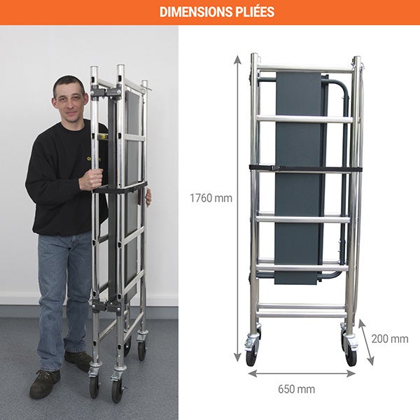 Echafaudage pliant - Longueur plateau 1.10m - 346801 - 3