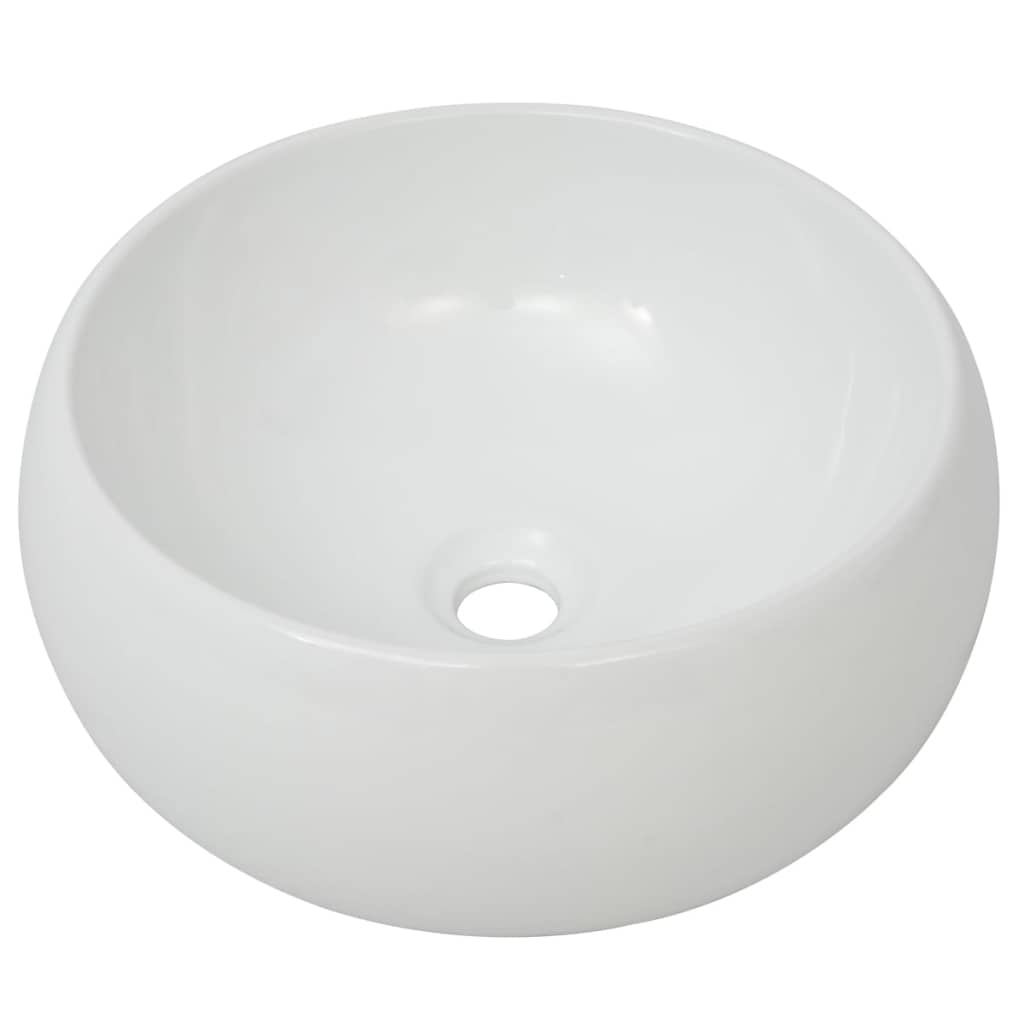 Lavandino da bagno diametro 40 cm con miscelatore tondo in ceramica bianco 02_0002841 - 4