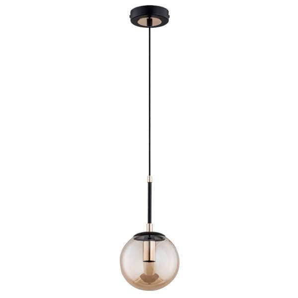 Lampa wisząca Sebia czarno-bursztynowa 1xE14x40W wym: 90 x 15 x 15 cm szkło Alfa