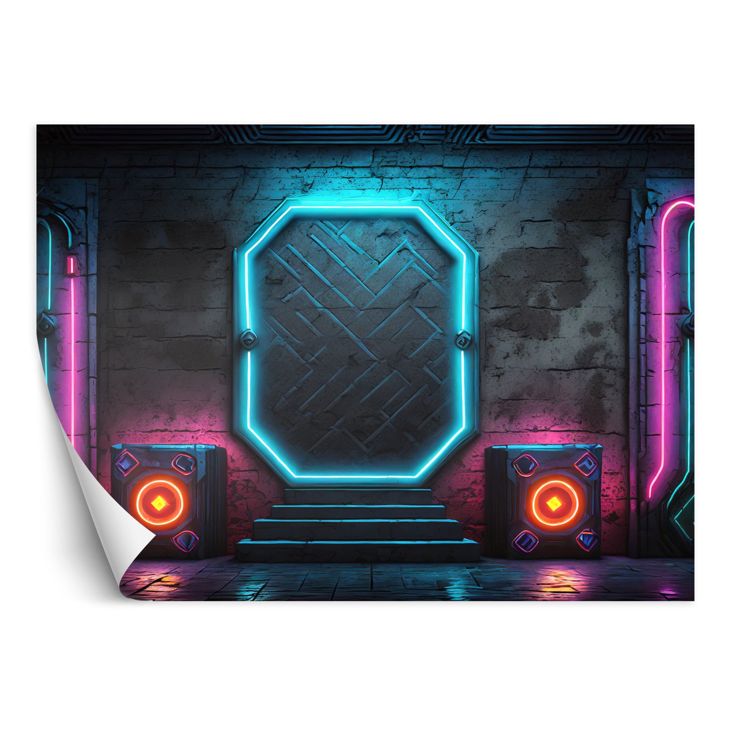 Fototapeta, Abstrakcja neonowa Sci Fi 150x105