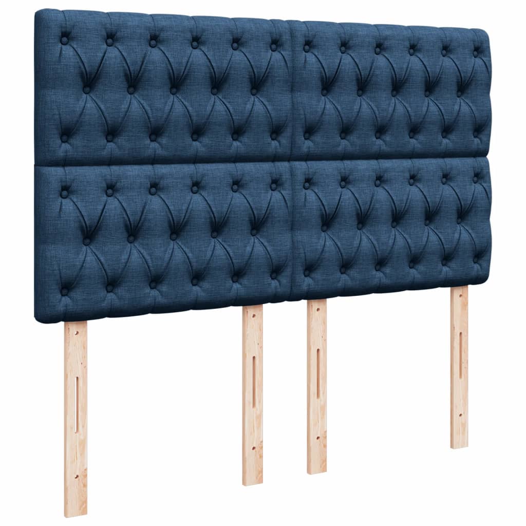 Maison Exclusive - Sommier à lattes de lit avec matelas Bleu 140x200 cm Tissu - 7