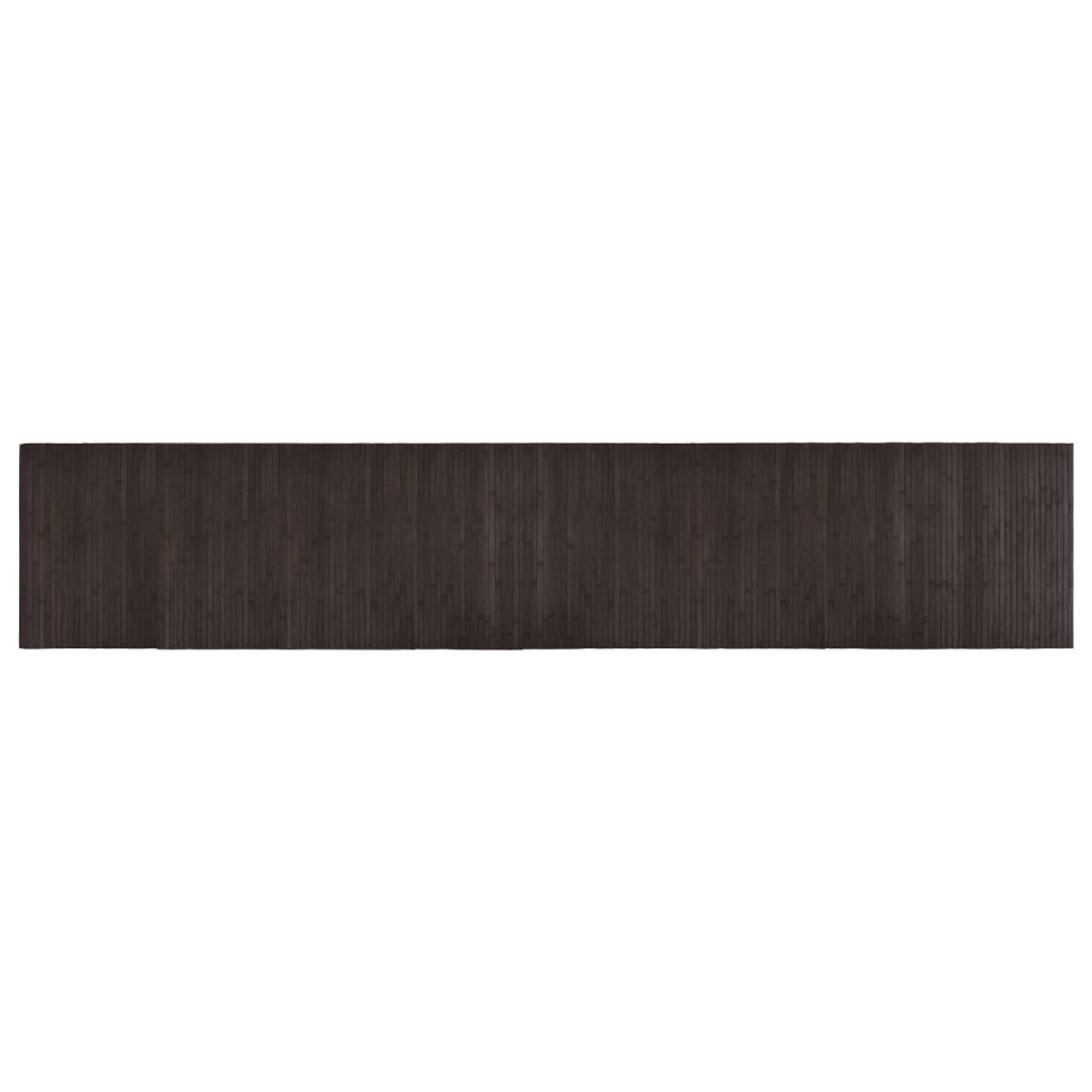 Tapis rectangulaire marron foncé 60x300 bambou - 2