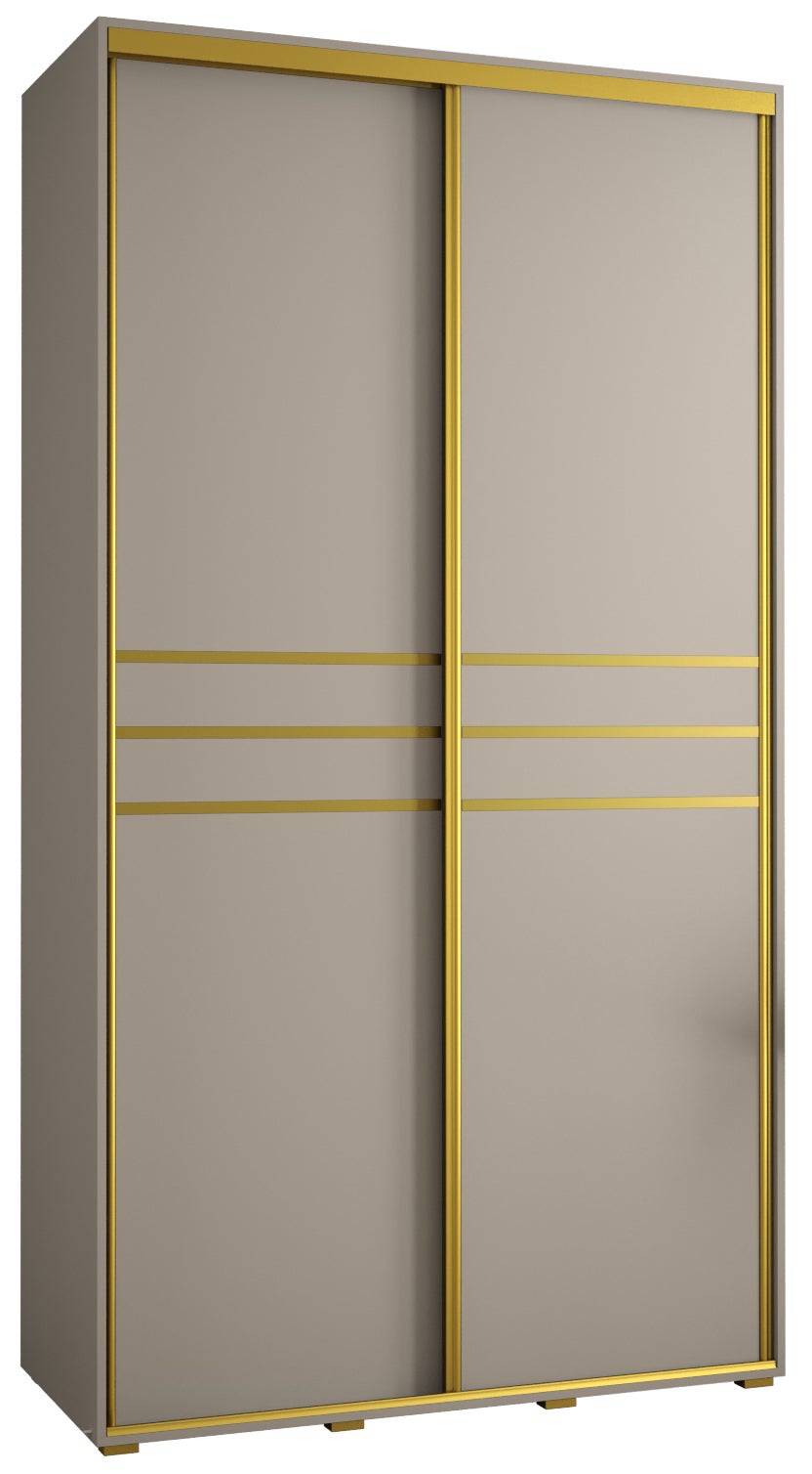 Szafa przesuwna wysoka Dakota 10 130 x 45 x 235,2 cm kaszmir + u. Złoty - Abiks Meble
