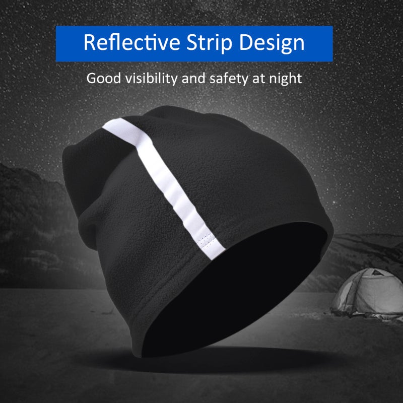 Gaiter de cou polaire ajustable, Couvre-visage réfléchi pour la sécurité, Bonnet chaud hiver, Écharpe outdoor sport pour hommes et femmes, Ski, Vélo - 2