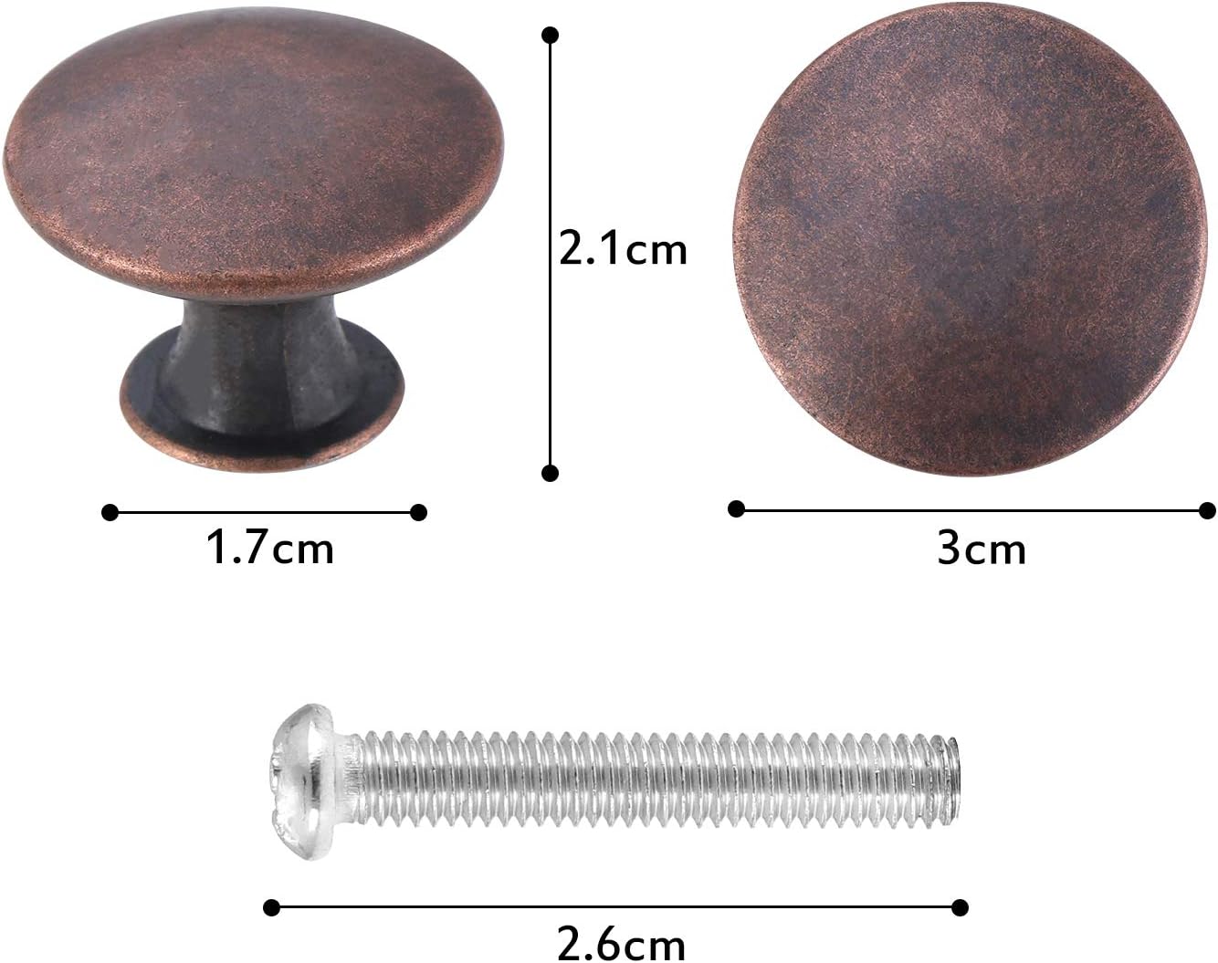12 uroczych gałek do szuflad, uchwyty kuchenne w stylu vintage, okrągłe uchwyty meblowe, 30 mm, żółty brąz - 9
