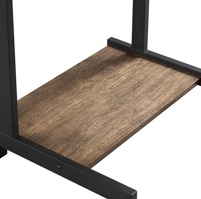 Bureau d'ordinateur Portable en Métal avec Roulettes et Tiroir Étagères de Rangement, Taupe Yaheetech - 9