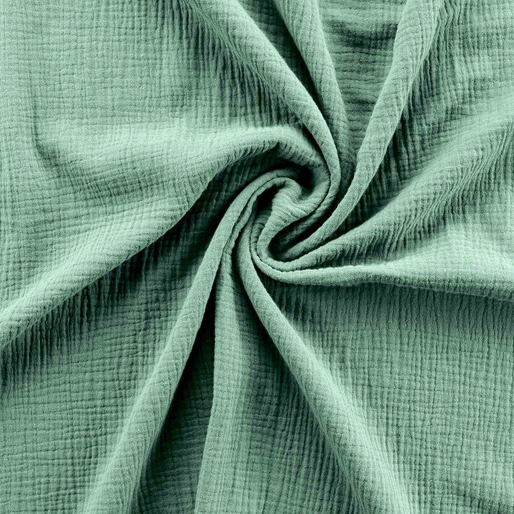 Parure de lit 260 x 240 cm – Gaze de Coton / Coton 57 fils – Angelia Sauge + 2 taies - 5