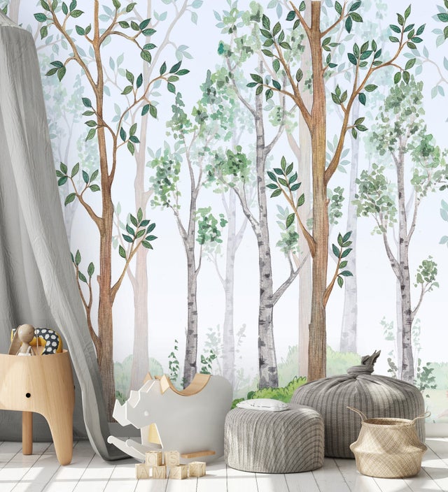 Carta da parati murale per bambini con scena di bosco incantato - Baby Wonderland 683198 di GAULAN - 2,55 m x 3,50 m