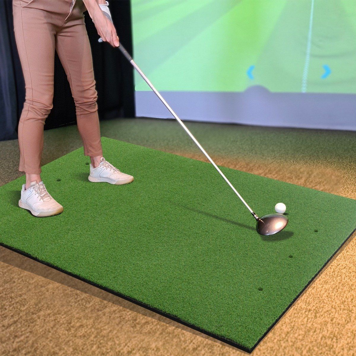 Tapis De Putting TEE OFF Avec Retour Automatique De Balle - Multicolore
