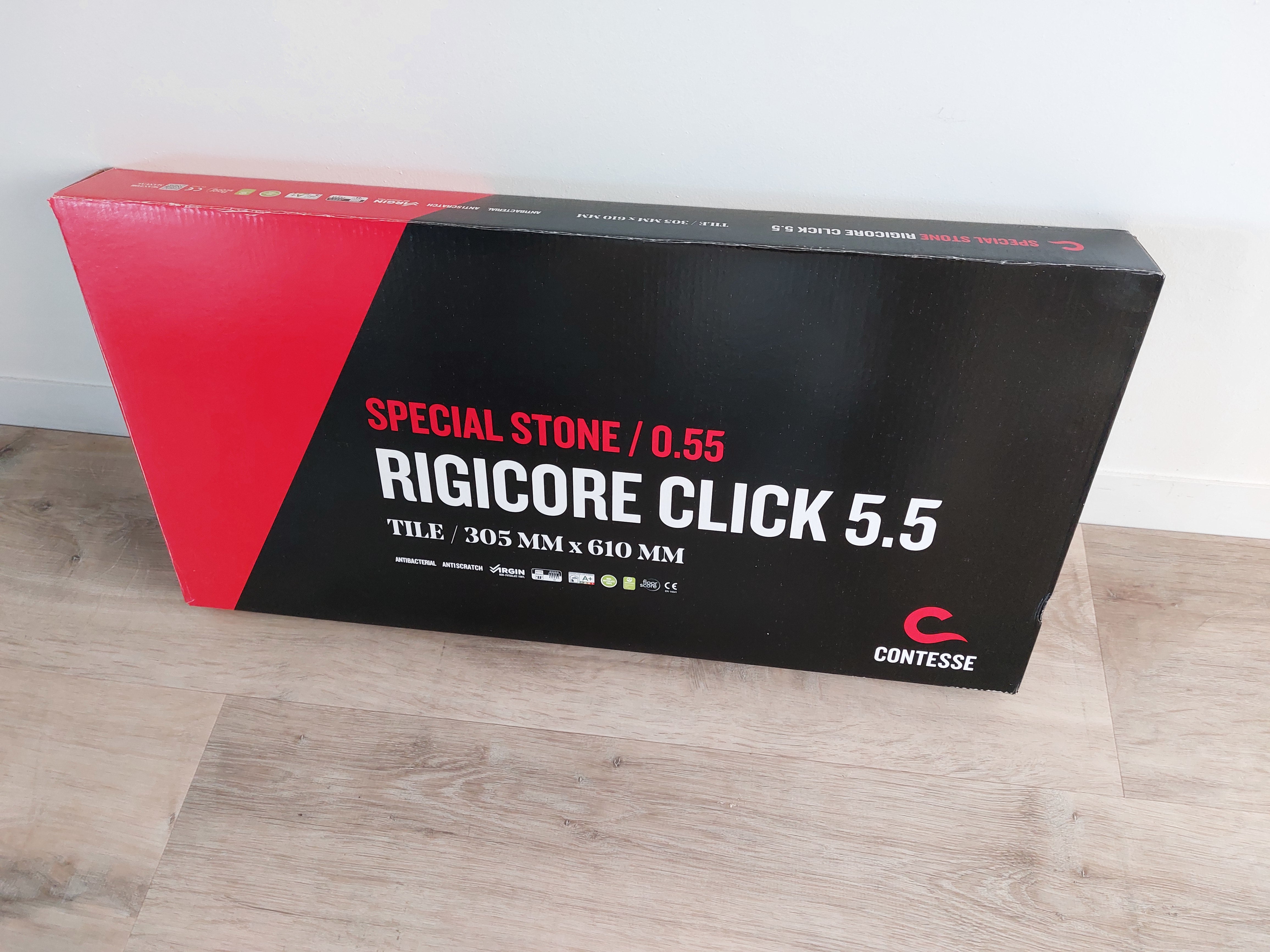 CONTESSE - Dalle PVC Clipsable - DALLE AVEC JOINT LYON - Ep. 5,5 mm - béton - Plinthe ASSORTI - SIR2756 - 5