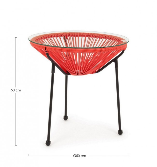 Table basse avec verre Parker Tomato 50 diamètre - 8