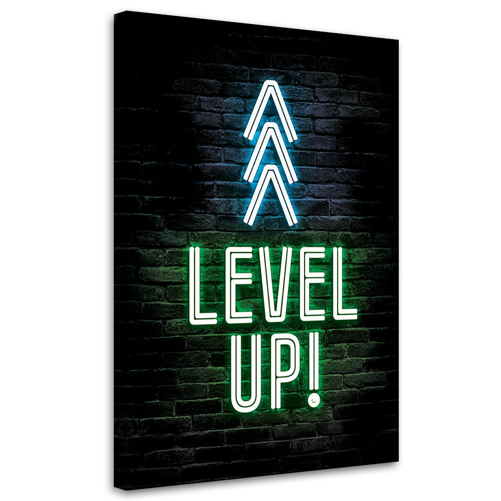 Obraz na płótnie, Napis Level up gaming 60x90