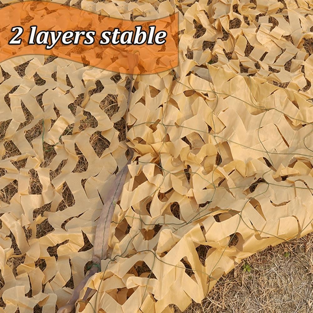 Red de camuflaje color arena - Red de sombra beige militar - Vela de sombra para pérgola, protección solar (Tamaño: 3 x 4 m) - 5