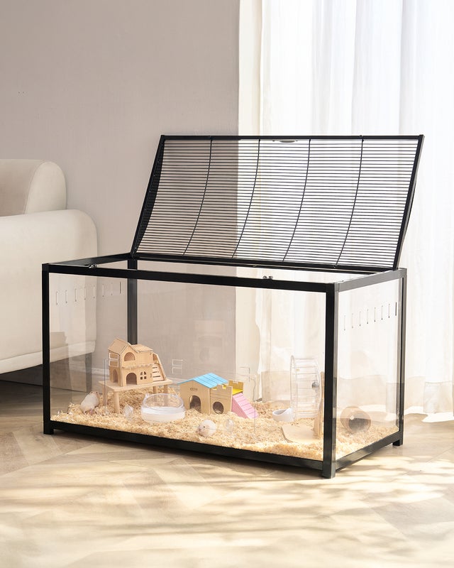 Gabbia per Criceto,VEVOR 96x47x55 cm,Habitat Trasparente per Roditori con Vista Panoramica 360°,con Porta d'Ingresso,Casa Ventilata Portatile