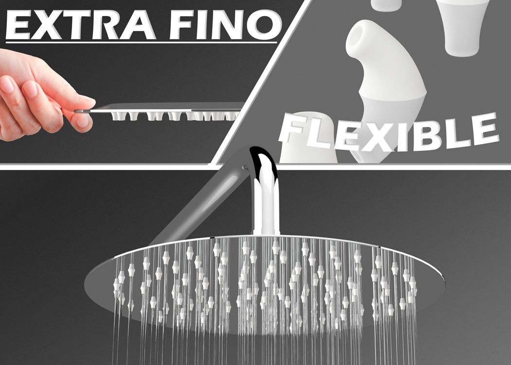 Valaz Barra de chuveiro redonda com alça única ajustável até 120 cm cromada - Série Ebro - 20 cm - 8