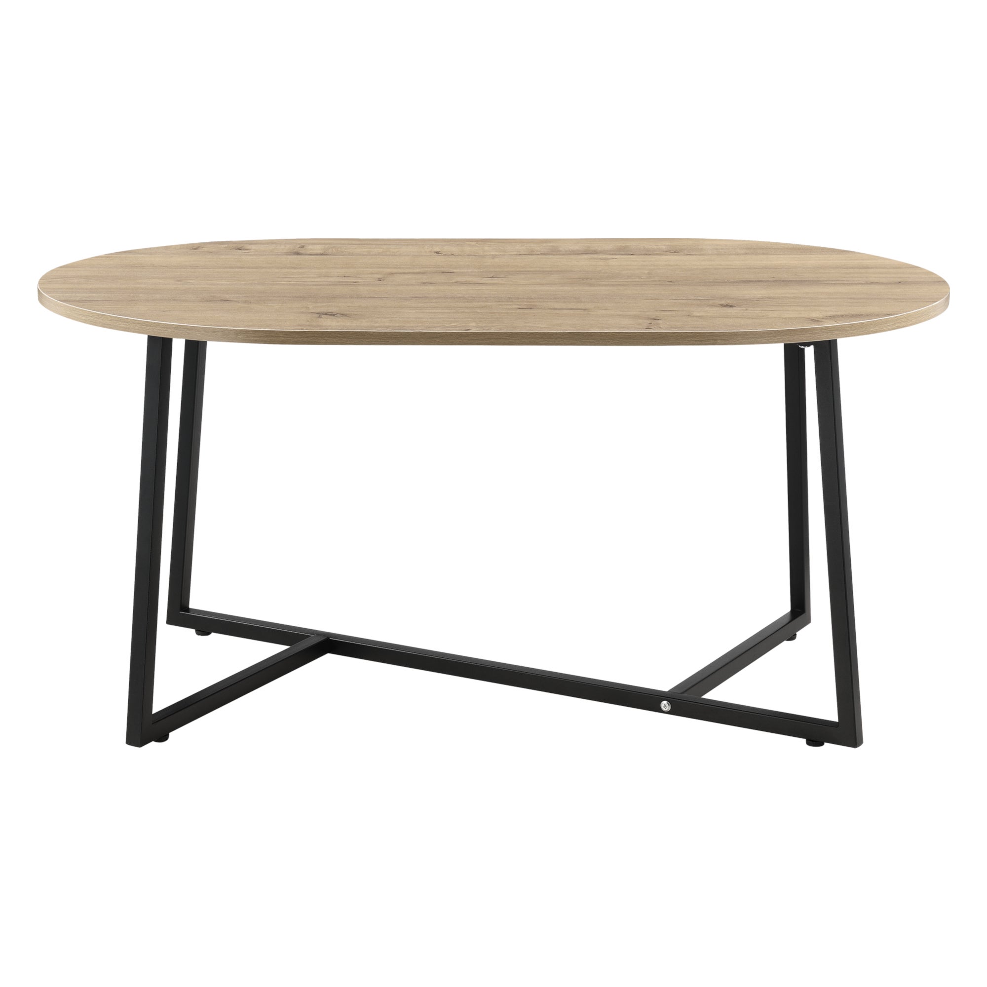 Table Basse Valdemarsvik Ovale 100 x 60 x 47 cm Noir Effet Chêne [en.casa] - 4