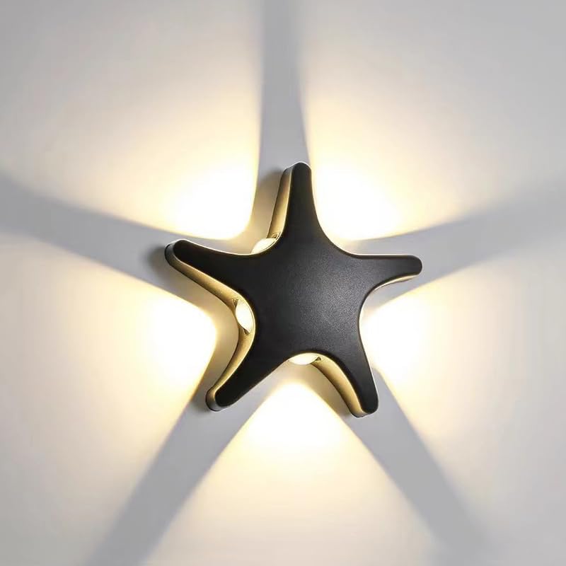 Minimalistyczna i nowoczesna lampa ścienna na dziedziniec, wodoszczelne oświetlenie ganku, 220 V, 5 W, czarna, ciepłe światło