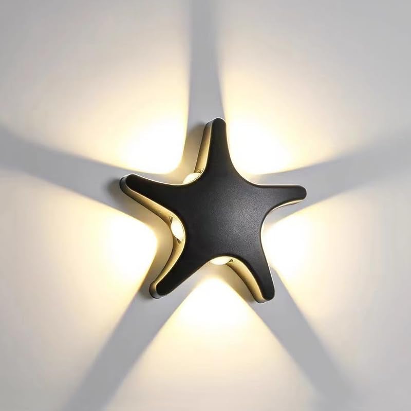 Minimalistyczna i nowoczesna lampa ścienna na dziedziniec, wodoszczelne oświetlenie ganku, 220 V, 5 W, czarna, ciepłe światło