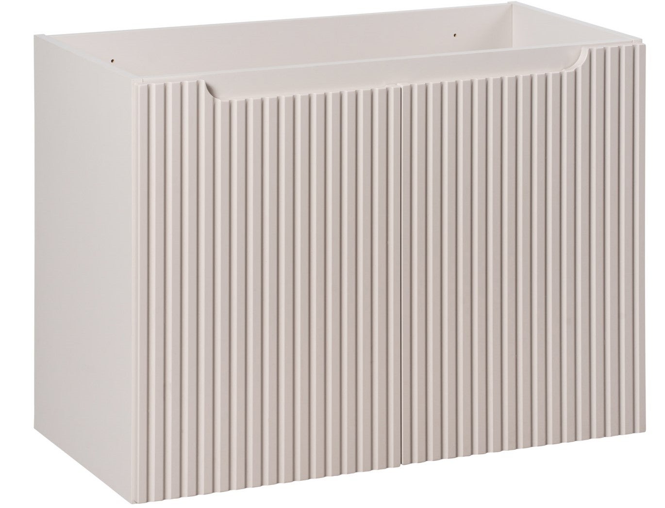 Szafka łazienkowa NOVA 80 cm kaszmir pod umywalkę wisząca ryflowane fronty 2 drzwi