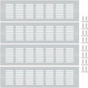 Ventilation Cuisine Blanche AZERODESIGN Grille D'Aération Four & Réfrigérateur 60cm - 8 Lattes Aluminium Blanche