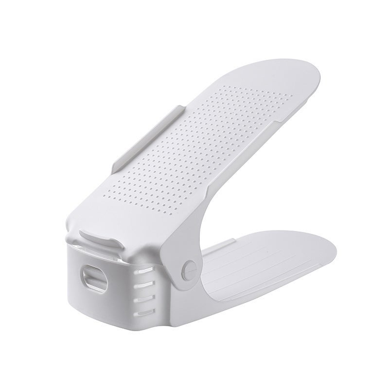 4 piezas/blanco) Estante para zapatos grueso ajustable de doble capa
