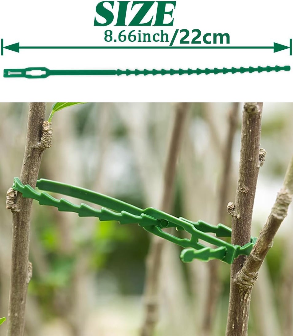 100 pièces attaches de plantes réglables attaches de plantes de jardin flexibles,cravate torsadée robuste multifonction pour plantes de jardin, 22 cm - 4