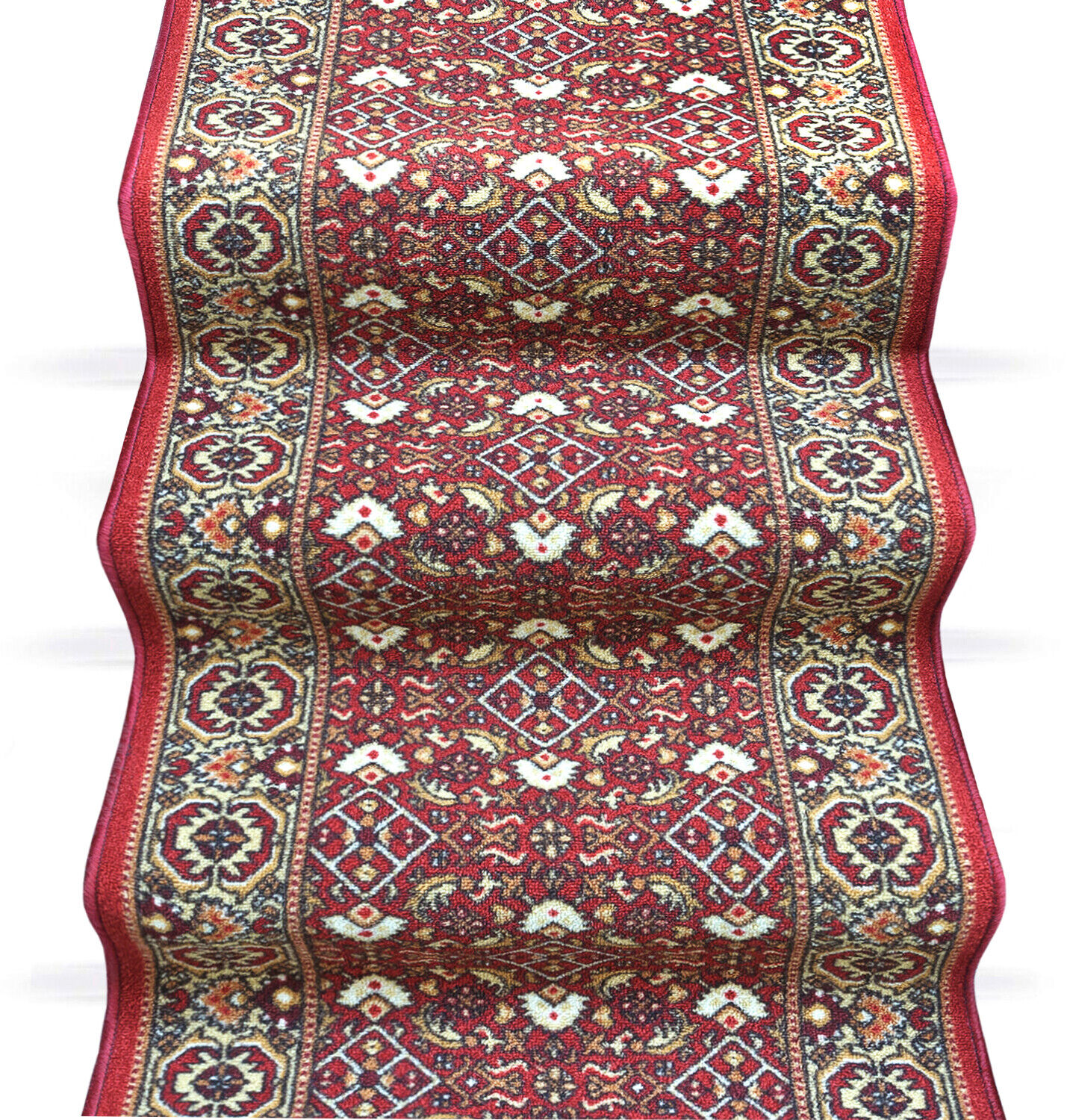 Camino de escalera 67x600 cm alfombra bordeado corredor entrada pasillo cocina peldaños estilo persa burdeos