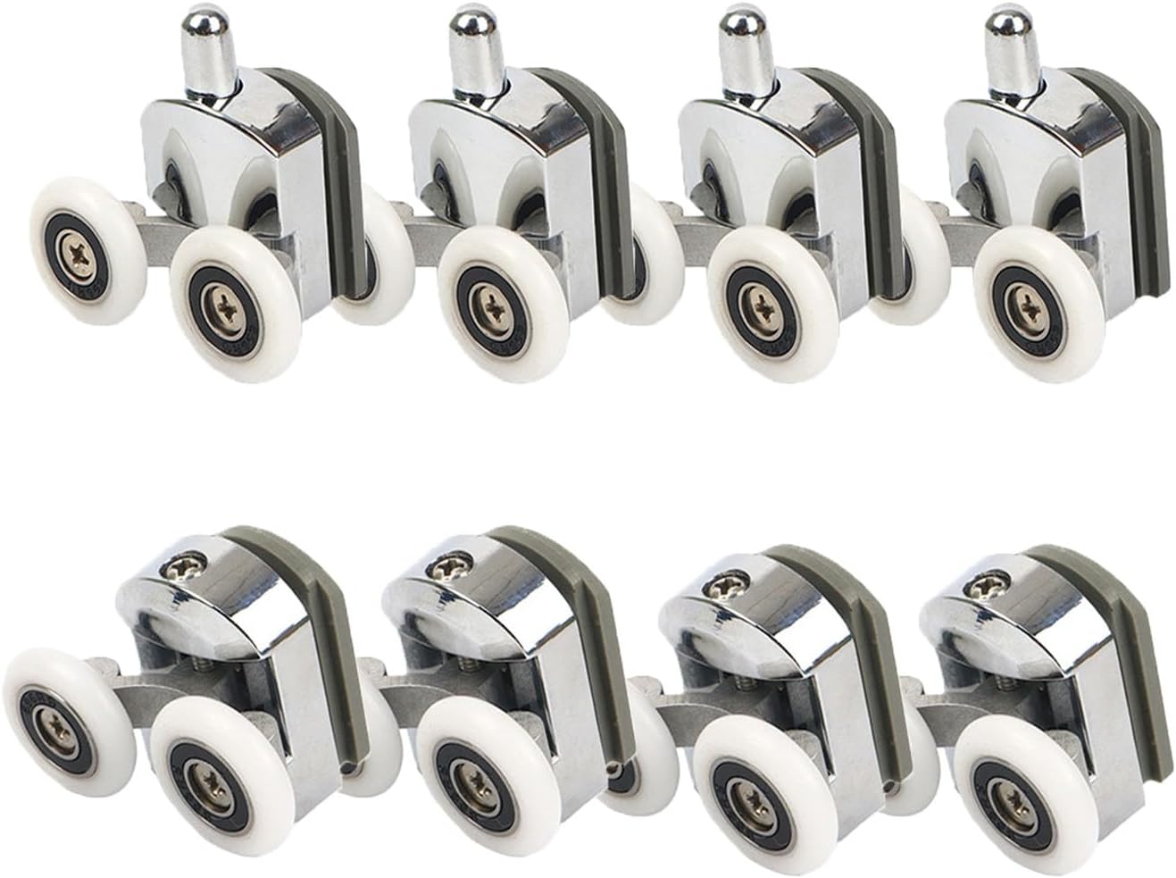 Rolki do drzwi prysznicowych, rolki do drzwi prysznicowych 23 mm, rolki przesuwne, koła pasowe, 8 szt., średnica drzwi prysznicowych, część górna, dol
