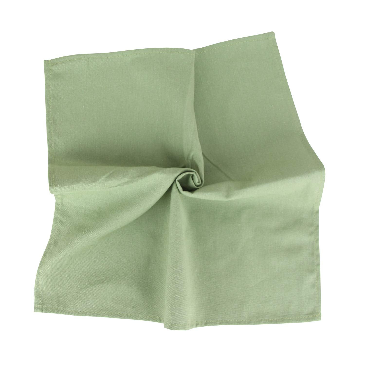 MLMW Set di 6 tovaglioli di stoffa verde salvia in cotone e lino, 41 x 41 cm, tovaglioli da tavola in stile bohémien, per feste di nozze, addio al