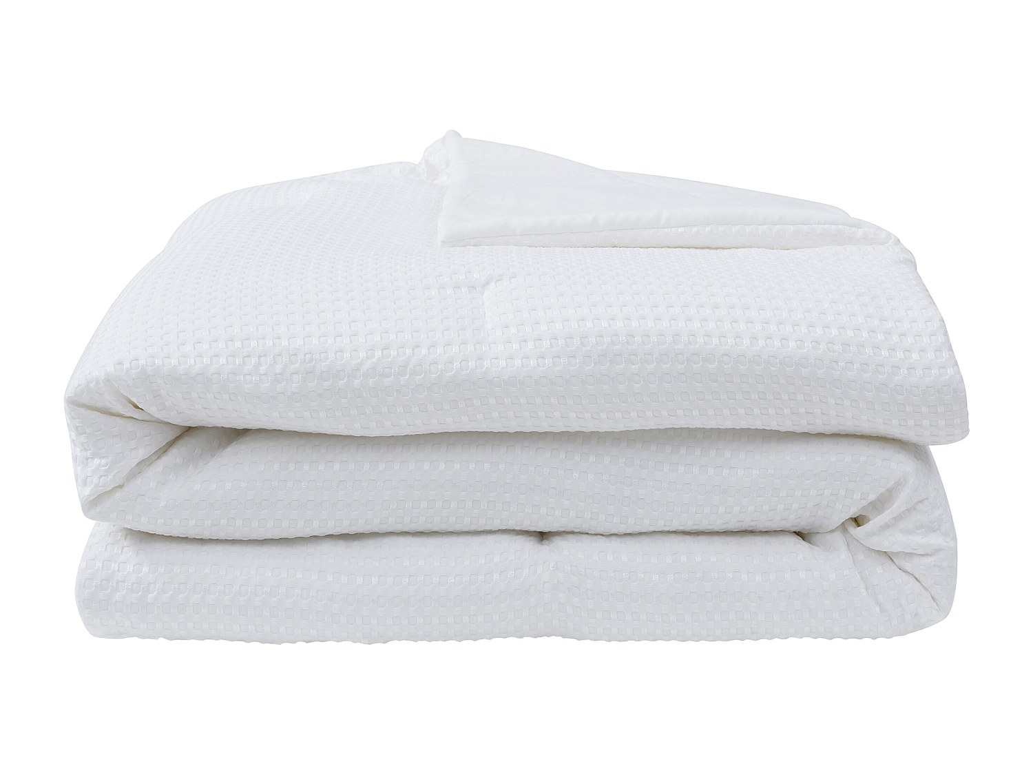 Kołdra 2 w 1 dwustronna lekka - 240 x 260 cm - 250g/m² - Biała tkanina o strukturze plastra miodu - NANSH