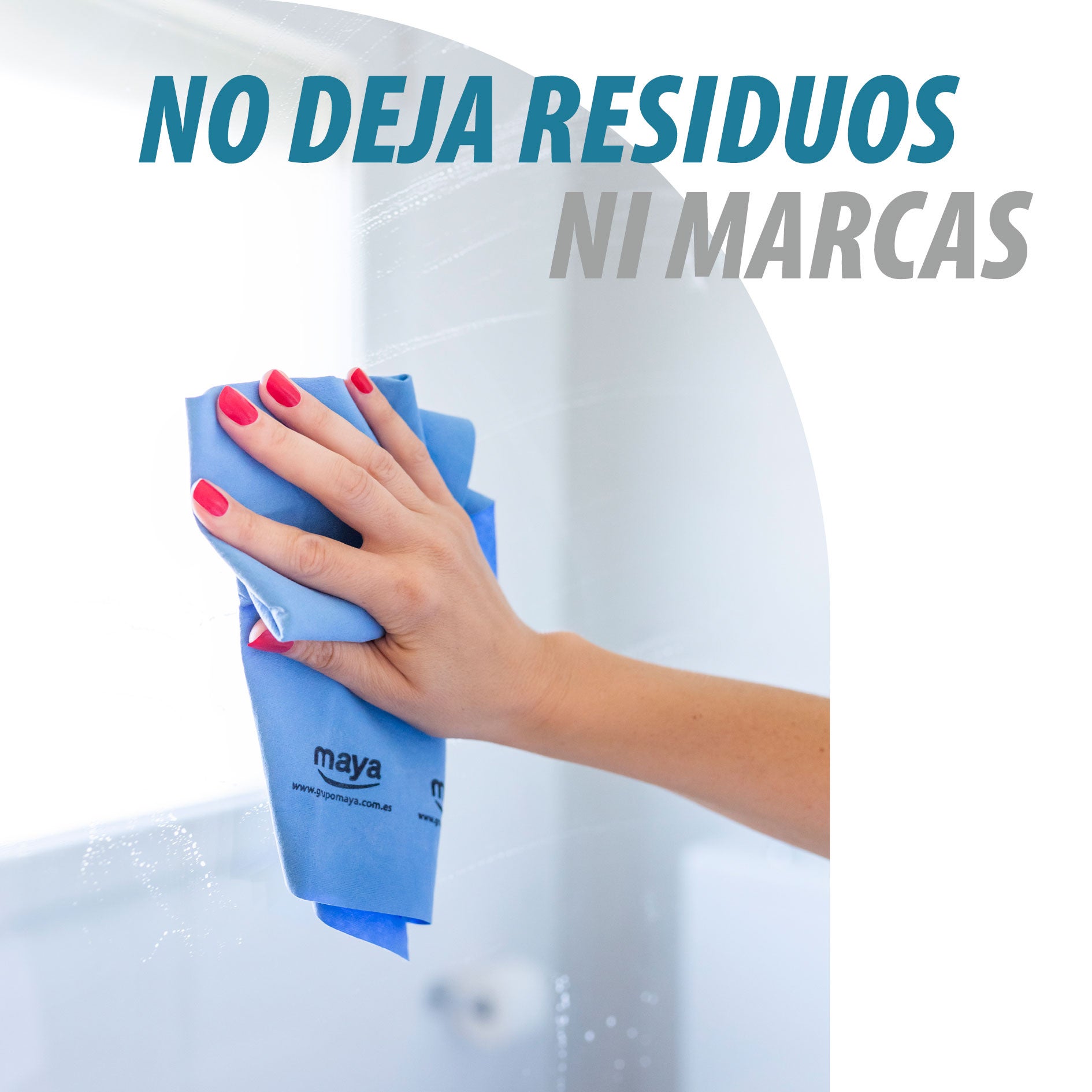 MAYA Bayeta Microplus. Especial para Vajilla y Cristales. No Deja Marcas. Muy Absorbente y de Secado Rápido. 100% Microfibra. Pack 5 unidades (Azul) - 3