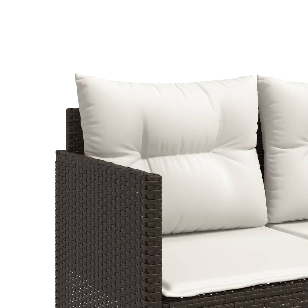 Tumbona con cojines ratán sintético marrón - COMFORTXL - 7