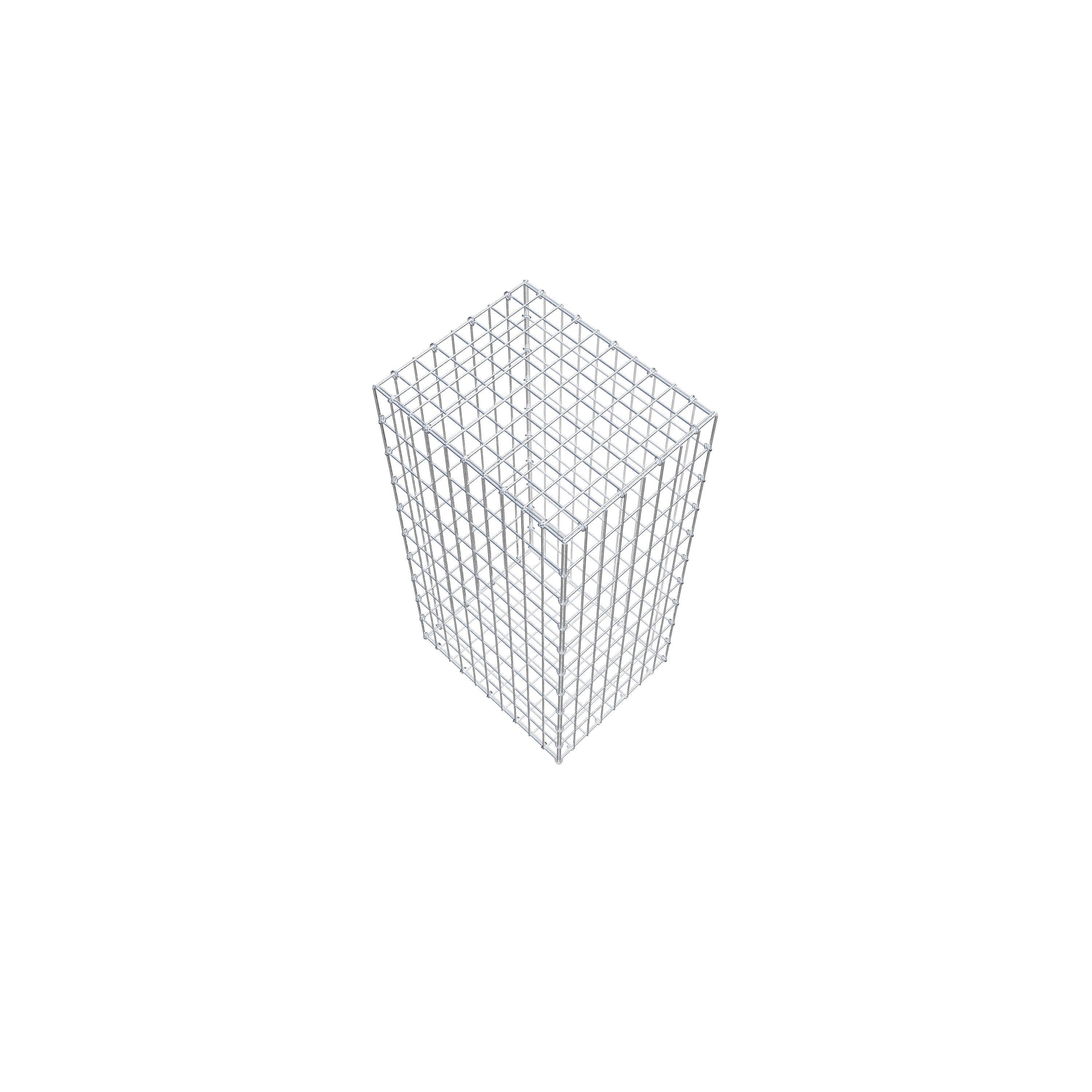 Gavión de acero galvanizado 100x50x40cm (LxAxP), malla 5 x 10cm, Anillo en C, jaula metálica para muro o jardín - 4