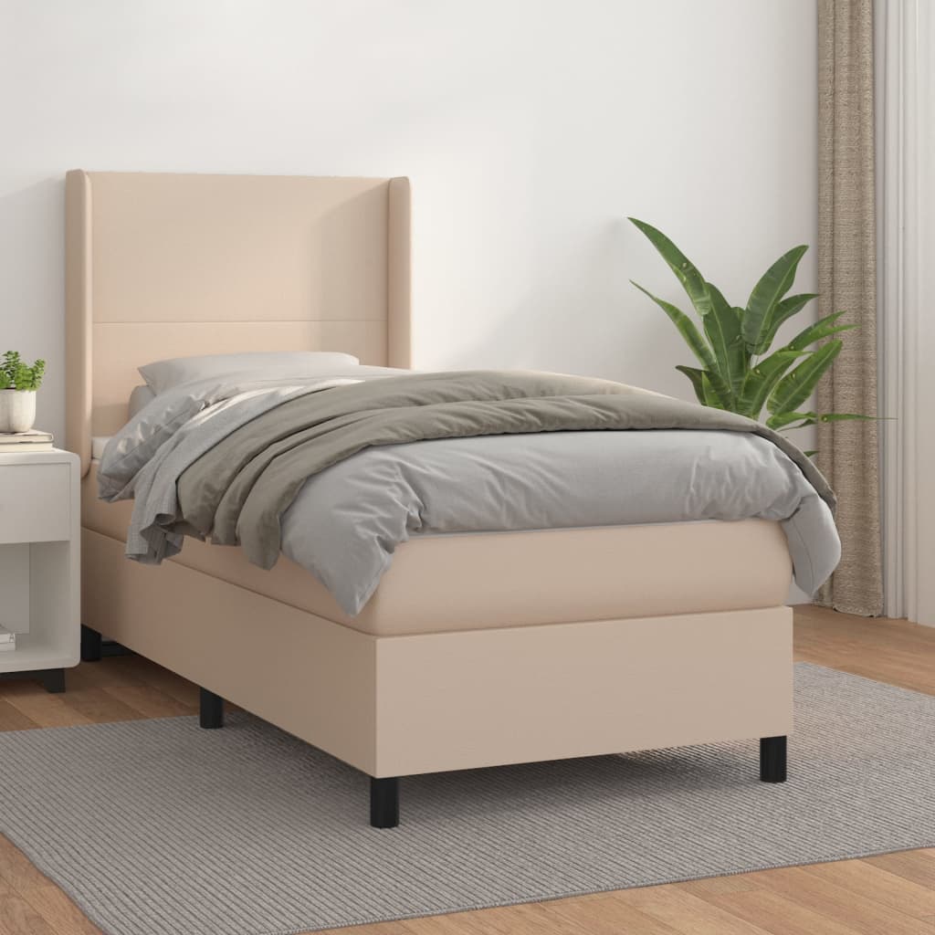 Sommier à lattes de lit avec matelas Gris clair 100x200cm Tissu | Leroy Merlin Sommier à lattes de lit avec matelas Gris clair 100x200cm Tissu | Leroy Merlin